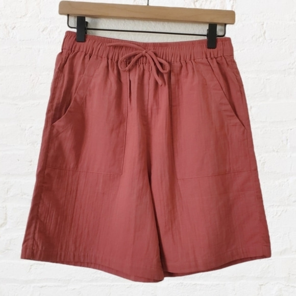Saturday Sunday Anthropologie Salmon‎ Cotton Drawstring Shorts XS BNWT - Picture 1 of 9